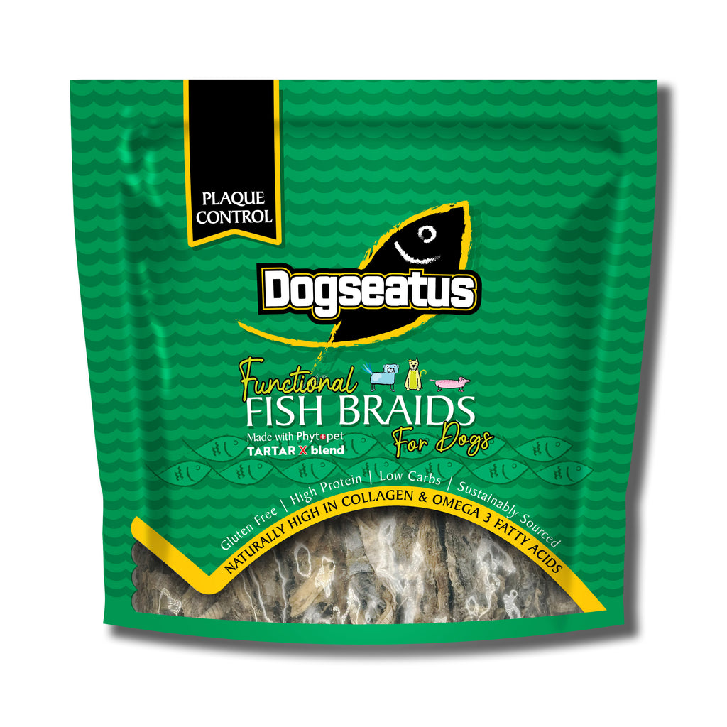 Pet Natural Dogeatus Fish Skin Treats - Teeth Cleaning Herb Mix Bars - 500g