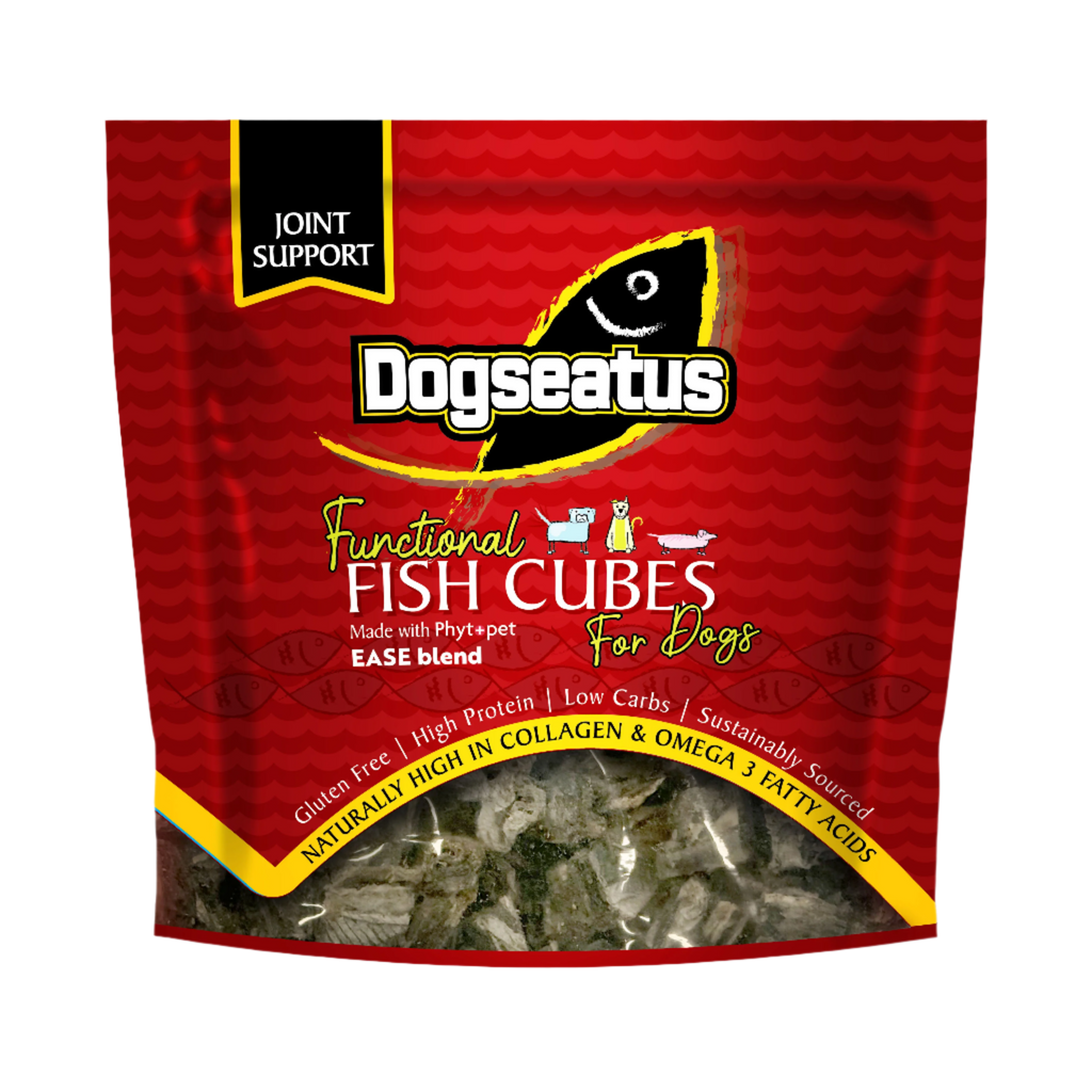 Pet Natural Dogeatus Fish Skin Treats - Joint Support Herb Mix Cubes - 500g
