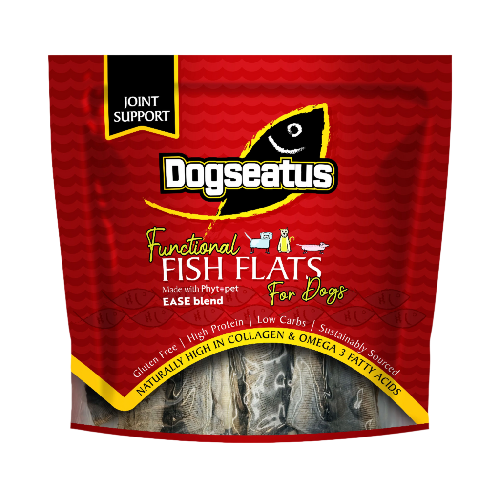 Pet Natural Dogeatus Fish Skin Treats - Joint Support Herb Mix Flats - 500g