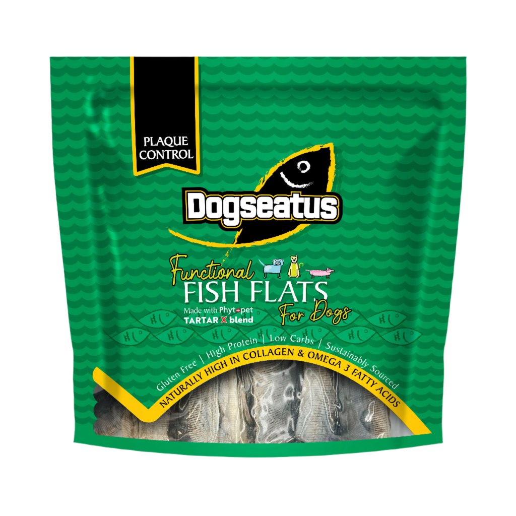 Pet Natural Dogeatus Fish Skin Treats - Teeth Cleaning Herb Mix Flats - 500g